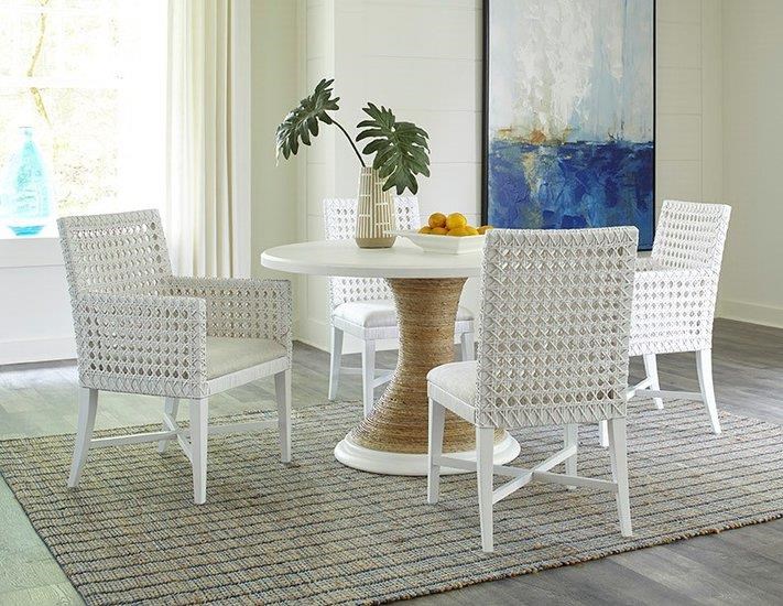 Grey rattan 2025 dining table only